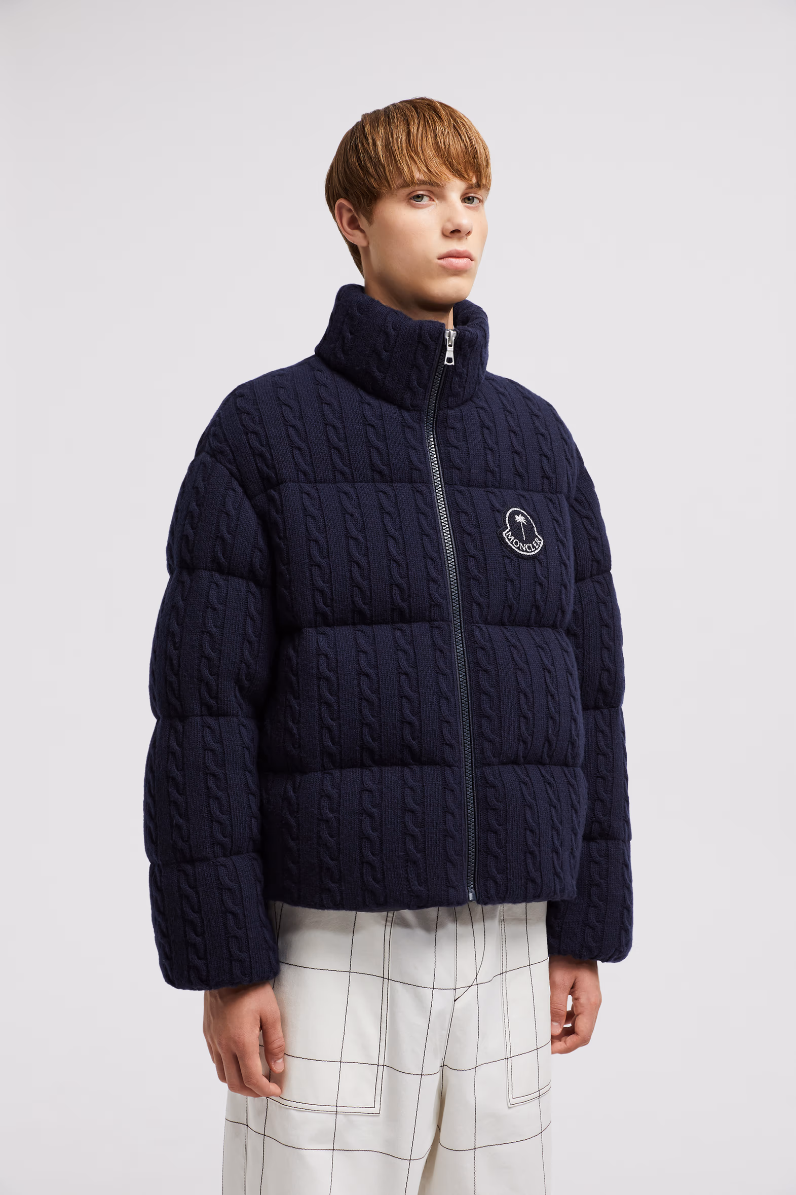Moncler x Palm Angels Austru Wool Short Down Jacket Gender Neutral Night Blue Moncler 9